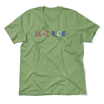 Science Lettering Men/Unisex T-Shirt in Heather Green color